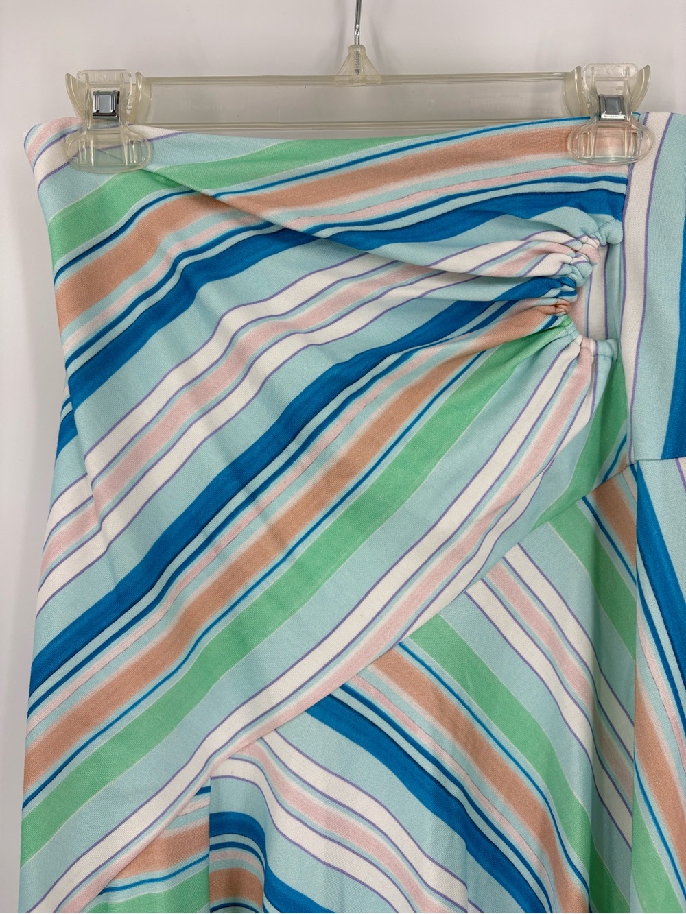 Peter Pilotto Jersey Wrap Effect Skirt Pastel Green Blue Asymmetric Size 6 - Picture 3 of 16